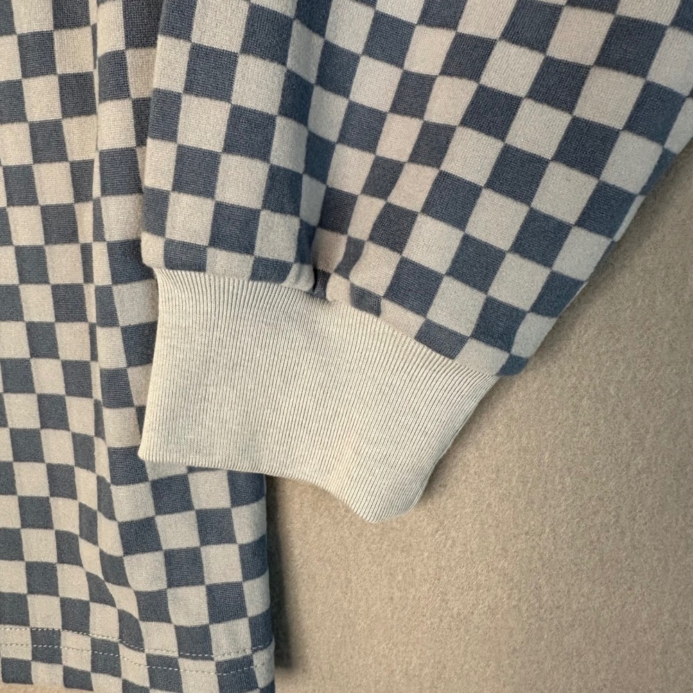 AnnieWear Los Angeles Denim Blue Checkered Long Sleeve Top - Women's M - Picture 9 of 10